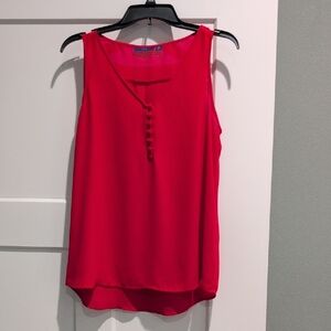 Apt. 9 Red Sleeveless Buttoned Blouse
